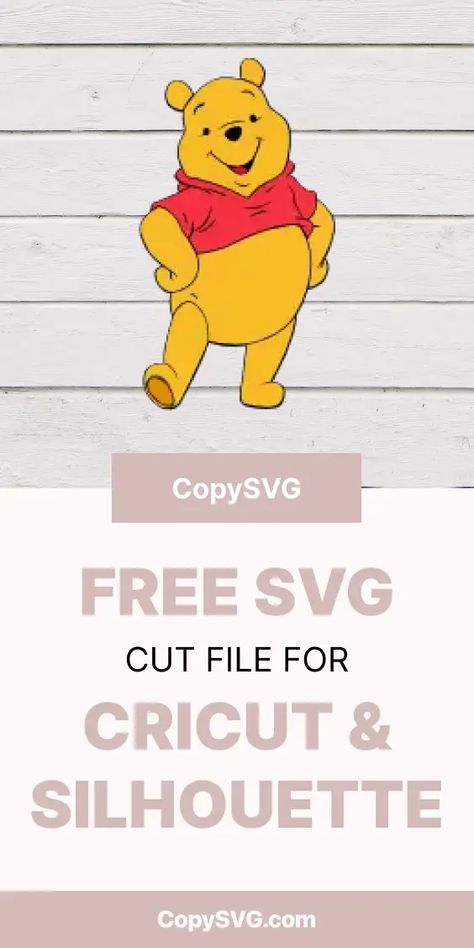 Winnie The Pooh Svg Free Cut File For Cricut Winnie The Pooh Cricut Svg, Free Svg Files For Cricut Disney Winnie The Pooh, Winnie The Pooh Cricut, Winnie The Pooh Svg, Pooh Svg, Silhouette Cameo 2, The Hundred Acre Wood, Winnie The Pooh Shirt, Disney Free