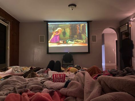 Aesthetic Tangled, Indoor Movie Night, Movie Night Aesthetic, Girls Night Movies, Pink Movies, Mean Girls Movie, Night Movie, Girl Movies, Summer Fun List