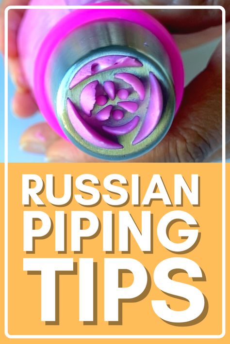 In this video, I share my top tips for how to use Russian piping tips (or nozzles) and demonstrate what each tip and a 12-tip set looks like when piped. If you own a set of Russian-style piping tips, you'll want t save this video to reference later! Russian Cake Decorating Tips, Russian Cake Tips, Russian Decorating Tips, Russian Cake Decorating, Cupcake Icing Tips, Russian Icing Tips, Cake Icing Tips, Russian Tips, Cupcake Decorating Techniques