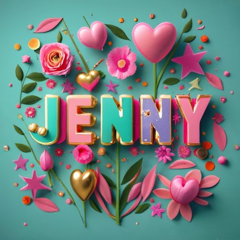 Jenny Name, Names Design, Calligraphy Fonts Alphabet, Birthday Wishes Flowers, Color Blocking Outfits, Birthday Name, Feel Good Quotes, Lettering Styles, Morning Blessings