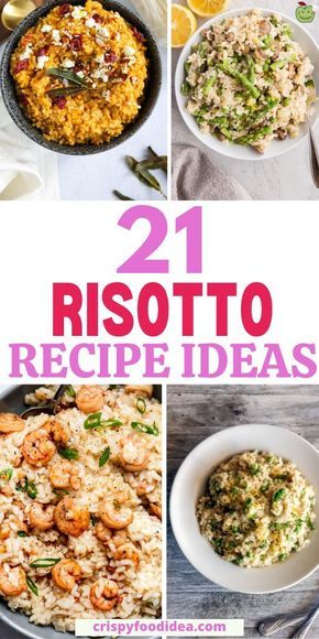 Risotto is a delicious and easy Italian rice that is quick to prepare with few simple ingredients and ready in just 20 minutes or less. This risotto is great for lunch or dinner on any holidays or Thanksgiving or Christmas. When you need a quick side dish these risotto recipes are the best. Here I share some delicious risotto recipes that everyone will love to eat. #risotto #mealprep Meals With Risotto Dinners, Risotto Recipes Dinners, Different Risotto Recipes, The Best Risotto Recipe, Rosoto Recipes Risotto Chicken, Dinner Recipes Risotto, Authentic Italian Risotto Recipes, Pork Risotto Recipes, Meals With Risotto