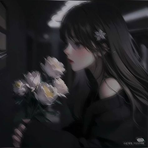 Aesthetic Profile Picture Cartoon Soft, Anime Black Hair, Seni Dan Kraf, Photos For Profile Picture, Cool Anime Backgrounds, Anime Cover Photo, Girly Art Illustrations, Long Black Hair, Digital Art Anime