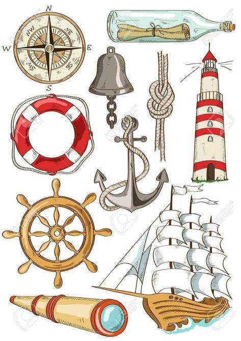 Compass Vector, Journal Stickers, الرسومات اللطيفة, Nautical Theme, Beach Art, Watercolor Clipart, Columbus, Compass, Seamless Patterns