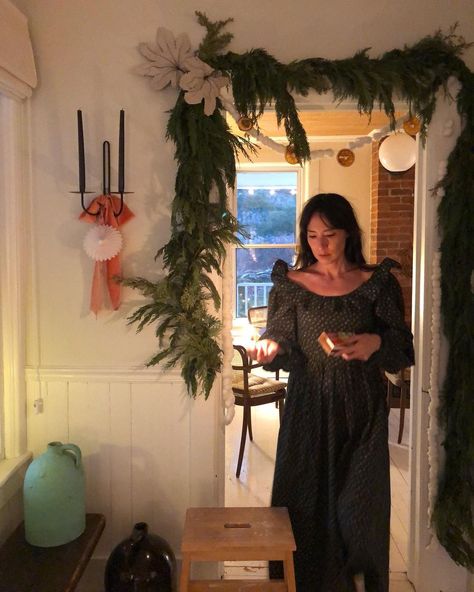 Lisa Przystup (@brass__tacks) posted on Instagram: “garland’s coming down soon—all bets are off re: that velvet ribbon though.” • Dec 28, 2021 at 7:47pm UTC Table For Two, Brass Tacks, Christmas Deco, Velvet Ribbon, Christmas Home, Last Night, Off Shoulder Dress, Cold Shoulder Dress, Ribbon