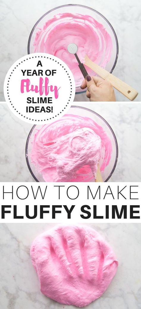 Fluffy Slime Ingredients, Easy Fluffy Slime Recipe, Best Fluffy Slime Recipe, Basic Slime Recipe, Edible Slime Recipe, Cool Slime Recipes, Homemade Slime Recipe, Fluffy Slime Recipe, Making Fluffy Slime