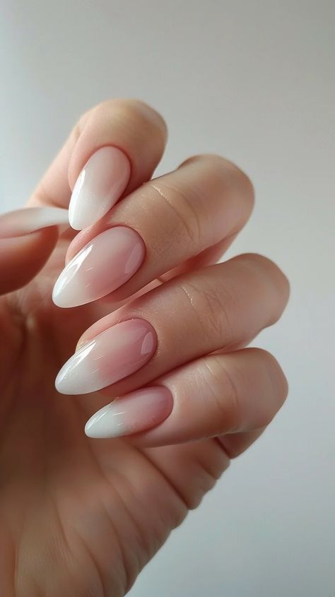 Top 40 Frombre French Manicure Ombre Nail Designs Trending Right Now Hombre French Tip Nails, Blended French Tip, Faded French Nails, Ombré Almond Nails, Ombre Dip Powder Nails, Ombré French Nails, French Manicure Ombre, Chrome French Nails, Ombre French Tip