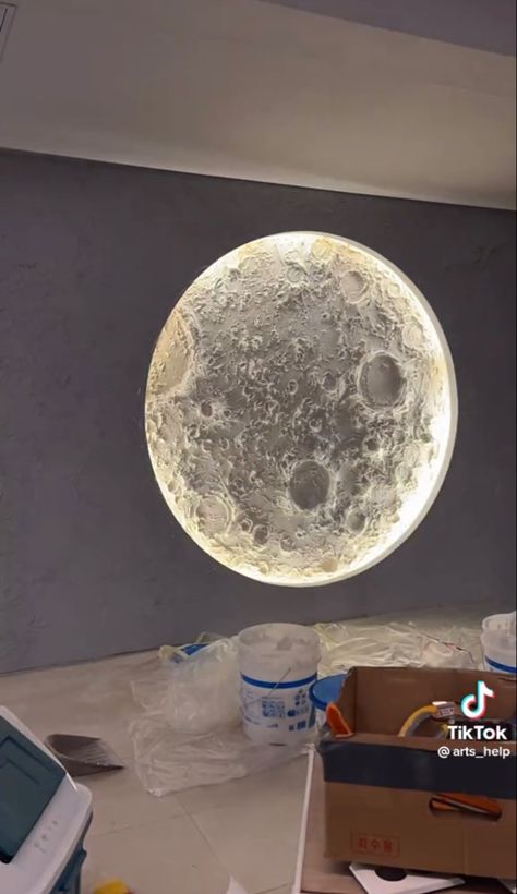 @ hyeng_zzi Moon In Room, House Wall Design, Instagram Wall, Diy Abstract Canvas Art, Diy Wall Art Decor, Home Decor Crate, Moon Decor, Creation Deco, Wall Decor Design