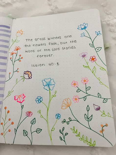 Cute Scripture Verses, Bible Verse To Put In Bio, Thanksgiving Bible Notes, Bible Verse Scrapbook Ideas, Bible Quote Drawings, Cute Bible Verse Notecards, Bible Journaling Cover Page Ideas, Bible Notebook Cover Ideas, Bible Page Art