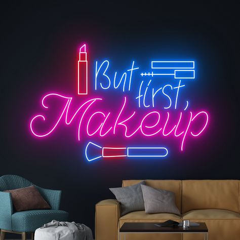 #NeonSignNames #NeonInspiration #NeonSigns #BrightIdeas Led Light Room, Girly Room Decor, Light Words, Makeup Artist Logo, Neon Decor, Light Room, Lighting Logo, Girly Room, Sign Stand