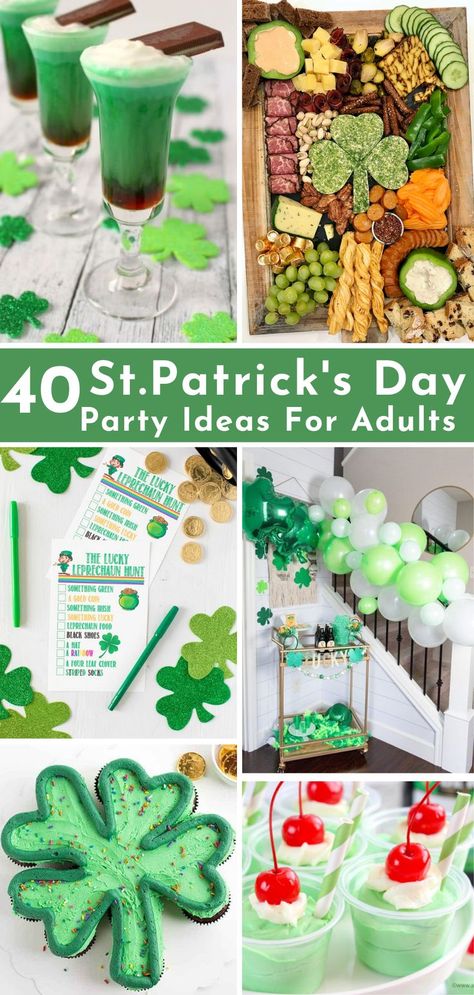 Host a St. Patrick’s Day party for your friends and family with my selection of festive St. Patrick's day party ideas for adults. Plan a delicious menu for your guests with St. Patrick's day cocktails, delicious St. Patrick's day food ideas, and sweet treats. Decorate your home with St. Patrick’s day party decorations. Enjoy a night of laughter with hilarious St. Patricks's day games for adults and fun activities. Click the link to discover more festive Irish party ideas. St Patricks Appetizers, Day Party Ideas For Adults, St Patrick Party Food, Saint Patricks Party Ideas, St Pattys Party, St Patrick's Day Appetizers, St Patricks Food, Party Ideas For Adults, Fete Saint Patrick