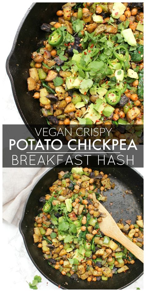 Chickpea Potato, Brunch At Home, Menu Sarapan Sehat, Clean Eating Vegan, Potato Breakfast, Vegan Chickpea, Breakfast Hash, Plant Based Breakfast, Tofu Scramble