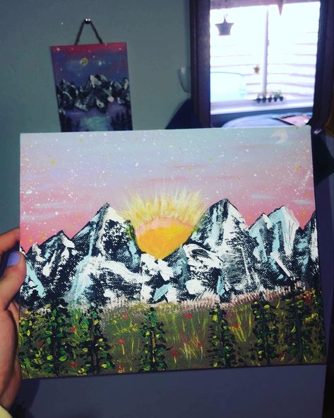 Mountains Sunrise, Mountains Painting, Mountain Sunrise, Sunrise Art, Winter Mountain, Colorado Mountains, Mountain Paintings, Art Artwork, The Mountain