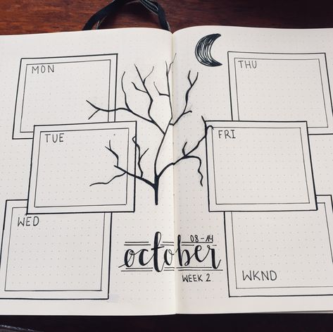 October Weekly Spread October Weekly Spread, Bullet Journal Grid, Organizer Notebook, October Weekly Spread Bullet Journal, Bullet Journal October, Bullet Journal Weekly Layout, Journal Weekly, Bullet Journal 2019, Bullet Journal Notes