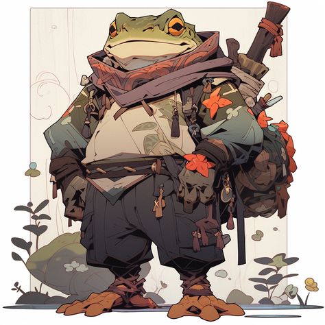 Frog Art, Dungeons And Dragons Characters, Dnd Art, Game Character Design, Character Design Animation, Fantasy Concept Art, Dnd Characters, Creature Design, Creature Art