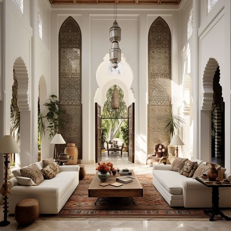 Arabic Inspired Living Room, Arabic Style Interior Design, Arab Decor Living Room, Arabian Home Design, Arabesque Interior Design, Arabian Style House, Arab Interior Design, Arab House Interior, Modern Orientalism Interior