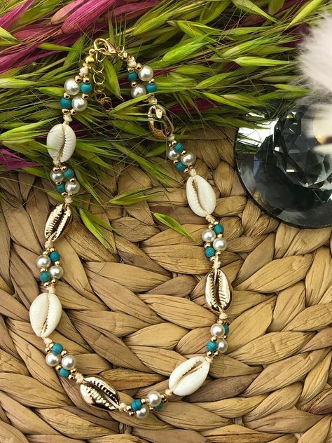 Excited to share the latest addition to my #etsy shop: Sea Shell Cowrie Glass Bead Pearl Turquoise Stone Necklace, Gold Plated Beads Cute Jewellery, Beach Summer Holiday Jewelry, Cord Necklace, https://etsy.me/33Rq8rX #blue #turquoise #gemstone #turquoisebluestone #sea Cute Jewellery, Mermaid Jewelry, Puka Shell, Seashell Necklace, Stylish Necklace, Shell Necklace, Shell Jewelry, Necklace Blue, Holiday Jewelry