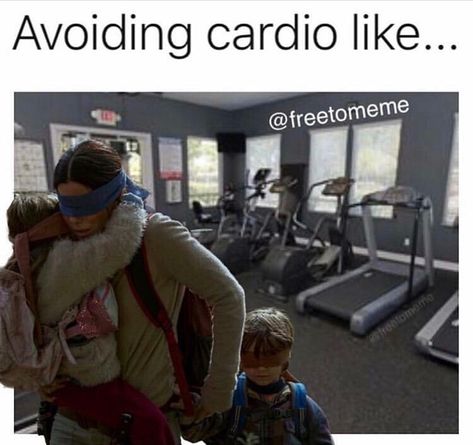 Bird box meme cardio Humour, Mesomorph Meal Plan, Fitness Humor Funny, Fitness Humor Quotes, Workout Memes Funny, Gym Humour, Gym Memes Funny, Gym Funny, Fitness Pictures