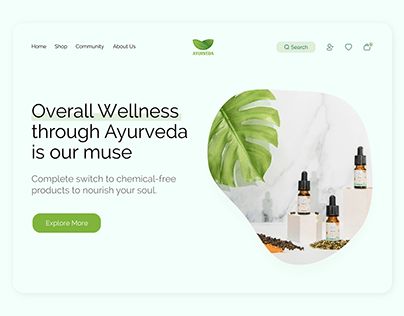 Ayurveda Poster Design, Ayurveda Website Design, Skin Care Website Design, Banana Biscuits, Webpage Layout, Tips Study, Ppt Template Design, Website Design Inspiration Layout, Ui Design Website