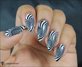 Illusion Nail Art, Illusion Nails, Press Nails, Art Optical, Crazy Nails, Striped Nails, Nails Only, Diy Nail Designs, Halloween Nail Art