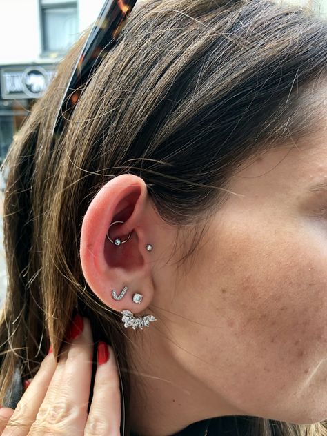 My Tragus and Daith piercings 💕 Tragus And Daith Piercing Together, Tragus And Daith Piercing, Daith And Tragus, Daith Piercings, Tragus Piercing, Daith Piercing, Piercing Tattoo, Tragus, Ear Piercings