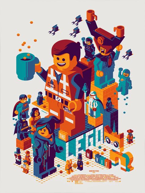 Today #Mondo is dropping a new movie poster for #TheLegoMovie by #TomWhalen. Visit #MissedPrints for more info and to watch the new movie trailer! Lego Patent, Tom Whalen, Lego Film, Mondo Posters, Lego Poster, Lego Disney Princess, The Lego Movie, Lego Minecraft, Lego Architecture