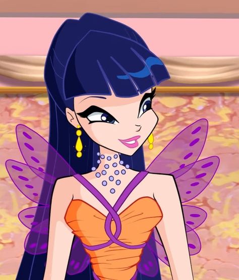 A Cartoon, Winx Club, Blue Hair, Purple, Hair, Blue