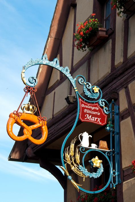 Bakery Sign, Storefront Signs, Old Pub, Alsace France, Trade Sign, Pub Signs, Shop Fronts, Bohol, Old Signs