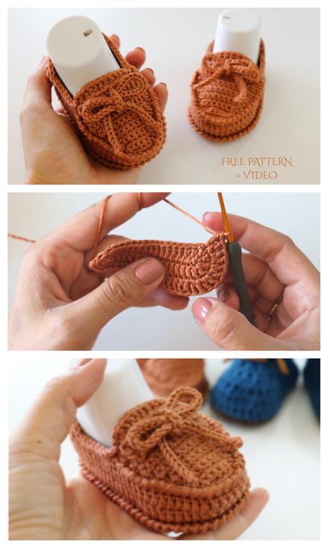 Baby Loafer Booties Free Crochet Patterns - DIY Magazine Crochet Baby Projects, Pola Topi, Baby Booties Free Pattern, Crochet Baby Booties Pattern, Crochet Baby Shoes Pattern, Baby Shoes Pattern, Baby Booties Pattern, Crochet Baby Boy, Pola Amigurumi