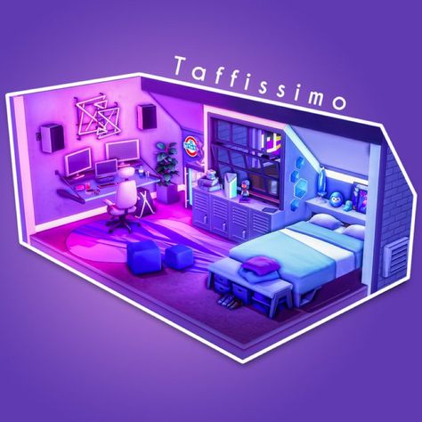 Geek Bedroom, Sims Collection, Room Attic, Lofted Cabin, Sims 4 Builds, Sims 4 House, Sims 4 Challenges, House Decorating Ideas Apartments, Sims 4 Bedroom