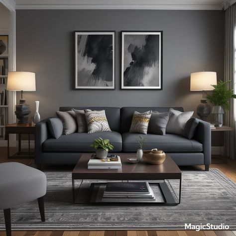 33 Living Room Decor Dark Grey Couch Scandinavian Living Room Dark Grey Sofa, Dark Gray Ikea Couch Living Room, Dark Grey Sofa Ikea, Dark Gray Couch Living Room Ideas, Dark Gray Living Room, Living Room Decor Dark, Dark Grey Sofa Ehat Color Eall & Tugs, Dark Grey Couch, Drak Grey Sofa