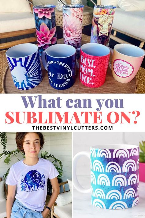 What can you sublimate on Things You Can Sublimate On, Business Ideas For Women Startups, Cricut Projects Easy, Sublimation Gifts, Sublimation Ideas Projects Inspiration, Do's And Don'ts, Mom Tumbler, Sublimation Blanks, Cricut Craft Room