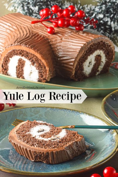 Yule Log Cake Recipe. Yule log cake is also known as Bûche De Noël in French. It is a delicious chocolate sponge cake filled with vanilla whipped cream and covered with chocolate ganache. Yule cake is a traditional Christmas cake that is decorated to resemble a log. This classic Christmas dessert is definitely a showstopper. It not only looks amazing but also it tastes absolutely divine. Yule Cake, Log Cake Recipe, Christmas Log Cake, Classic Christmas Dessert, Yule Log Cake Recipe, Chocolate Ganache Icing, Yule Log Recipe, Traditional Christmas Cake, Sponge Cake Filling