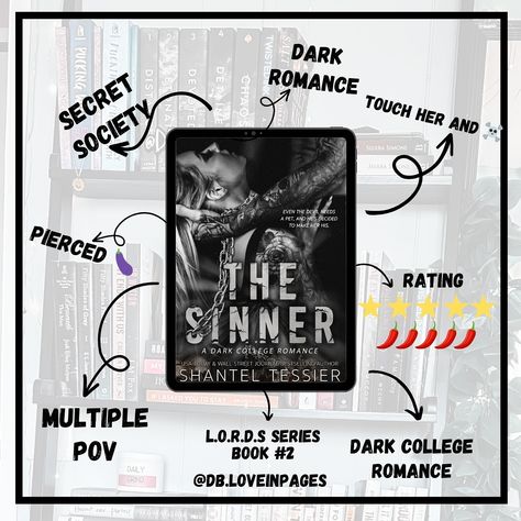 The Sinner Book, L.o.r.d.s Series, The Sinner Shantel Tessier, Shantel Tessier, The Sinner, Romance Books Worth Reading, College Romance, I Cried, Baddie Tips