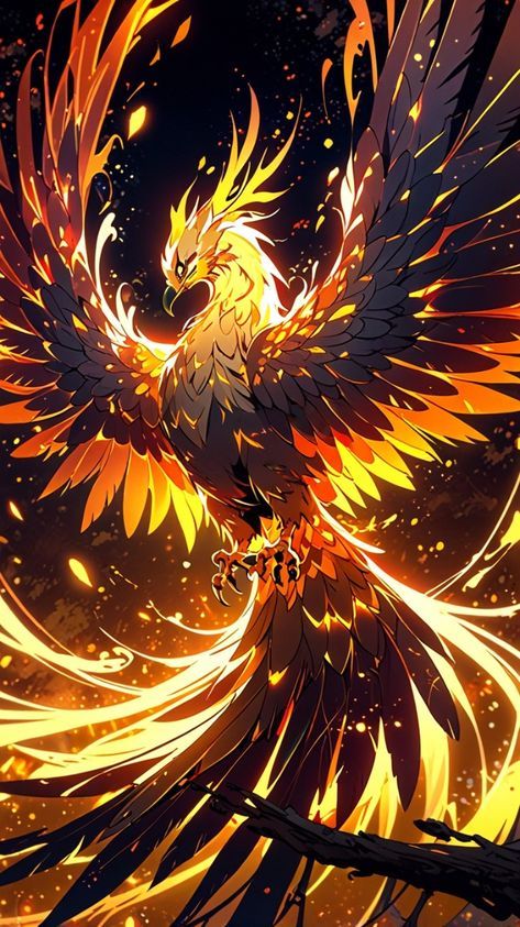 Mythical Dark Creatures, Phoniex Art, Dark Phoenix Aesthetic, Triumphant Pose, Phoenix Fanart, Lighting And Shadow, Phoenix Feathers, Phoenix Aesthetic, Photo To Cartoon Photoshop