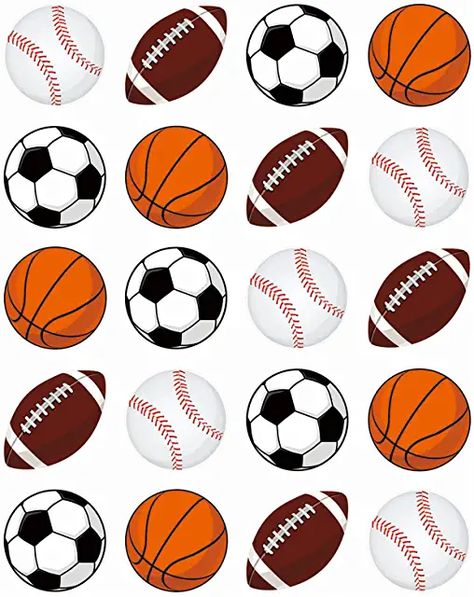 Sports Day Decoration, Decorations For Birthday Party, Elementary Physical Education, Basketball Decorations, Stickers For Scrapbooking, Olympic Theme, Football Birthday Party, Soccer Birthday, Football Sunday