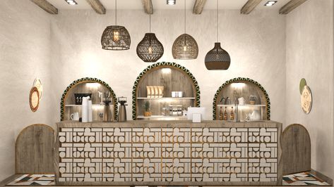 CONTEMPORARY NUBIAN RECEPTION AND BAR | Behance Cafe Flooring, Hotel Reception Design, Interior Design Renderings, Flooring Design, Hotel Reception, Reception Design, Environmental Design, Floor Design, 3d Modeling