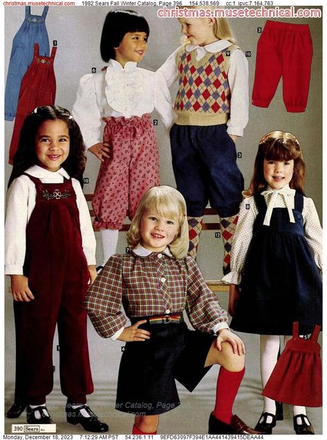 1982 Sears Fall Winter Catalog, Page 396 - Catalogs & Wishbooks 80s Kids Outfits, 80s Christmas Party, 1980s Kids Fashion, Retro Kids Clothes, 80s Fashion Kids, Fnaf Designs, Christmas Party Outfit Ideas, 1980s Outfits, 80s Christmas