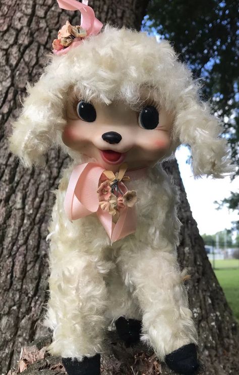 Lovely Little Lambie Rushton Toys, Vintage Stuffed Animals, Animals For Sale, Doll Plushies, Nostalgic Images, Rubber Face, Vintage Kitsch, Vintage Plush, Clay Art Projects