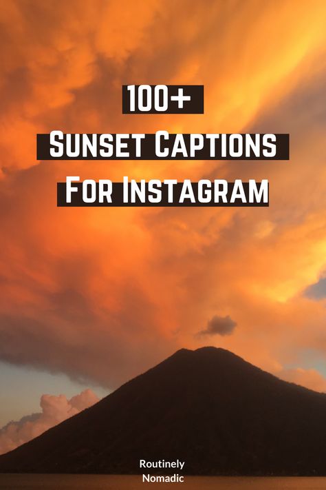 Did you just experience the most amazing sunset and are now looking for sunset quotes or the perfect sunset captions for Instagram? Here are some the most beautiful, romantic, short, inspirational and funny quotes about sunsets including ones about sunset on the beach, sunset and the sky and sunrise and sunset. Find the best one that fits your experience, picture or just inspires you! Perfect Sunset Quotes, Short Caption For Sunset Picture, Sunset With You Quotes, Captions For Sunrise Pictures, Caption For Sunset Picture, Sunset Sayings, Sun Captions, Quotes About Sunsets, Romantic Sunset Quotes