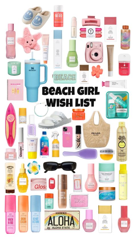 Aesthetic Pink Makeup, Wish List For Teens, Popular Gifts For Teens, Teen Christmas Wishlist, Summer Bag Essentials, Preppy Birthday Gifts, Preppy Basics, Girly Christmas Gifts, Summer Necessities