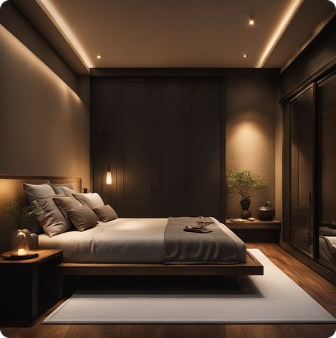 Bedset Idea, Chocolate Bedroom Ideas, Luxe Bedroom Design, Chocolate Brown Bedrooms, Chocolate Bedroom, Dark Brown Bedrooms, Male Bedroom, Male Bedroom Ideas, Dark Wood Bedroom