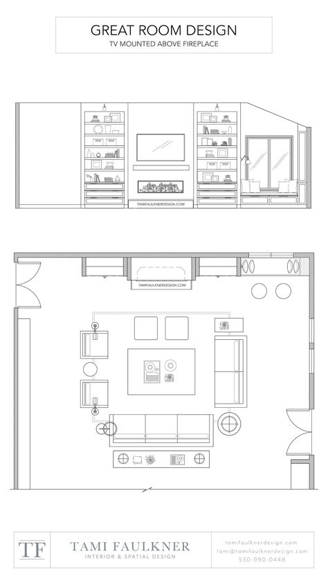 Tv Room Floor Plan, Great Room Layout With Fireplace And Tv, Hallway Ideas Wallpaper, Batten Hallway, Tv Above The Fireplace, Board And Batten Hallway, Mounting A Tv, Tami Faulkner, Hearth Fireplace