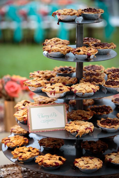 Wedding Reception Desserts, Mini Cherry Pies, Surprise 60th, Desert Bar, Reception Desserts, Types Of Pie, Wedding Pie, Bluffton South Carolina, Food Carts