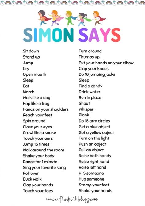 Simon Says Game, Transition Songs, Teacher List, Outdoor Fun For Kids, Thumbs Down, Arm Circles, Preschool Songs, Dog Runs, English Class