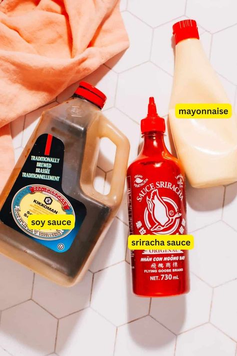 This has got to be one of my favorite condiments right now: This 3-ingredient spicy mayo recipe for sushi lives permanently in my fridge in a mason jar. Homemade Spicy Mayo For Sushi, Spicy Mayo Recipe For Sushi, Japanese Spicy Mayo Recipe, Spicy Mayo Recipe Sushi, Japanese Spicy Mayo, Sukiyaki Recipe, Spicy Mayo Recipe, Mayo Recipe, Spicy Mayo