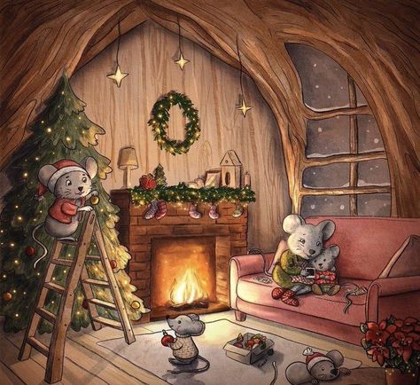 Halloween Facts, Storybook Art, About Halloween, Winter Illustration, Cosy Christmas, Christmas Feeling, Christmas Mouse, Fairytale Art, Christmas Cartoons