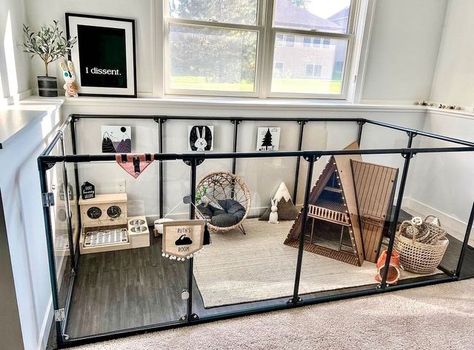 Rabbitat Indoor, Pet Rabbit Setup, Bunny Play Area Indoor, House Bunny Set Up, Flemish Giant Rabbit Indoor Enclosure, Bunny Pens Indoor, Indoor Bunny Enclosure Ideas, Diy Indoor Bunny Enclosure, Bunny Playpen Setup