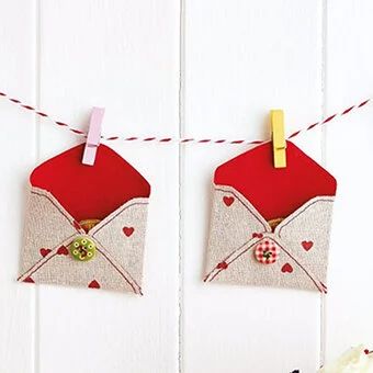 Craft Ideas | Hobbycraft Fabric Envelopes, Felt Envelope, Colorful Christmas Decorations, Fabric Envelope, 1 December, Christmas Sewing Projects, Advent Calenders, Felt Christmas Tree, Festive Treats