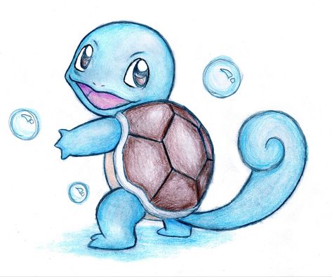 Squirtle Drawing, Easy Pokemon Drawings, Pikachu Drawing, Pokemon Painting, Pokemon Sketch, Disney Drawings Sketches, Disney Art Drawings, Pokemon Coloring, Cute Pokemon Wallpaper