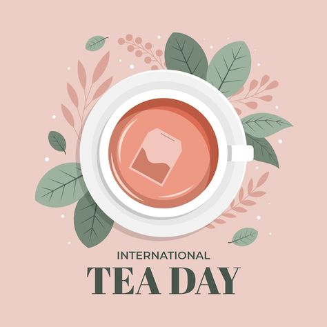 Tea Vector Illustrations, International Tea Day, Tea Vector, Tea Time Illustration, Tea Poster, Drink Illustration, Tea Day, Fresh Tea, Tea Illustration